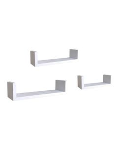 Estantes de pared blanco en forma de U- 3 piezas