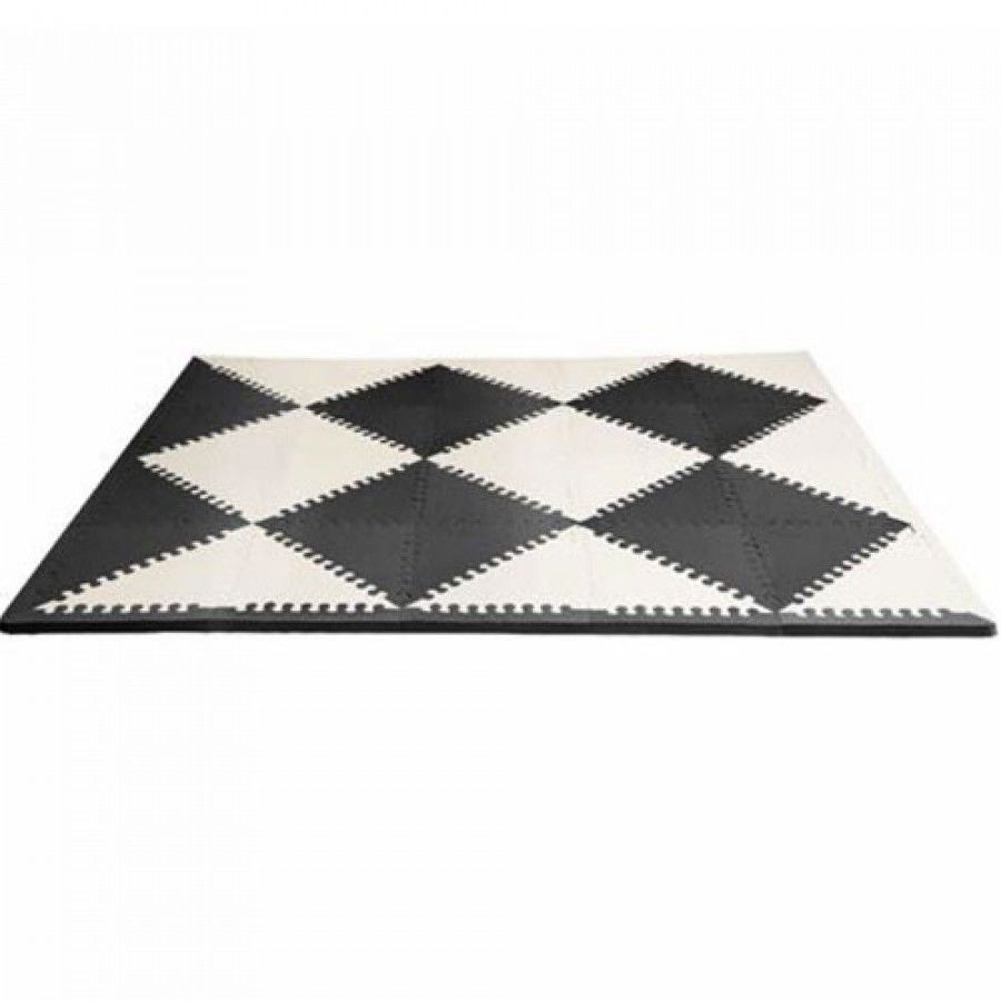 Tapete De Juego En Diseño Geo Negro/Crema