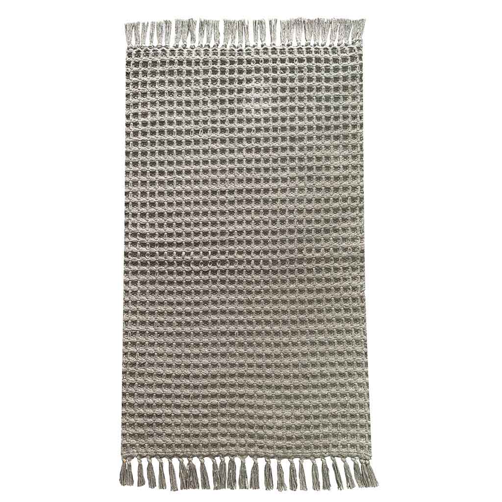 Alfombra Beige Con Flecos 60X90Cm