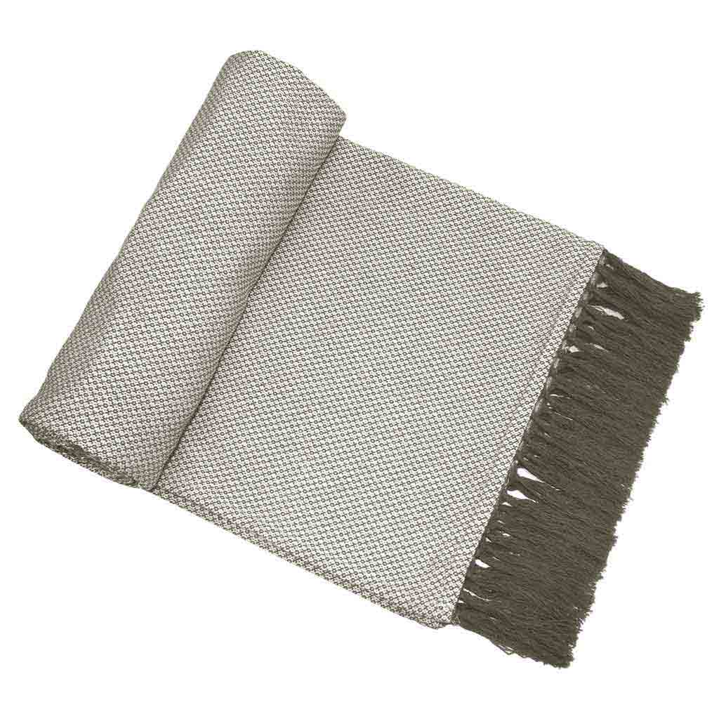 Cubrecama De Algodón Con Flecos Gris 160x220cm