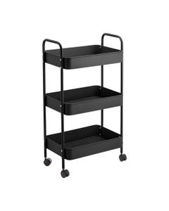 Carro Negro De Cocina 3 Niveles 45x30x79cm