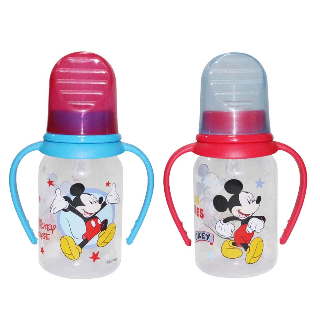 BIBERÓN PLÁSTICO PARA BEBÉ 4OZ SURTIDAS MICKEY MOUSE