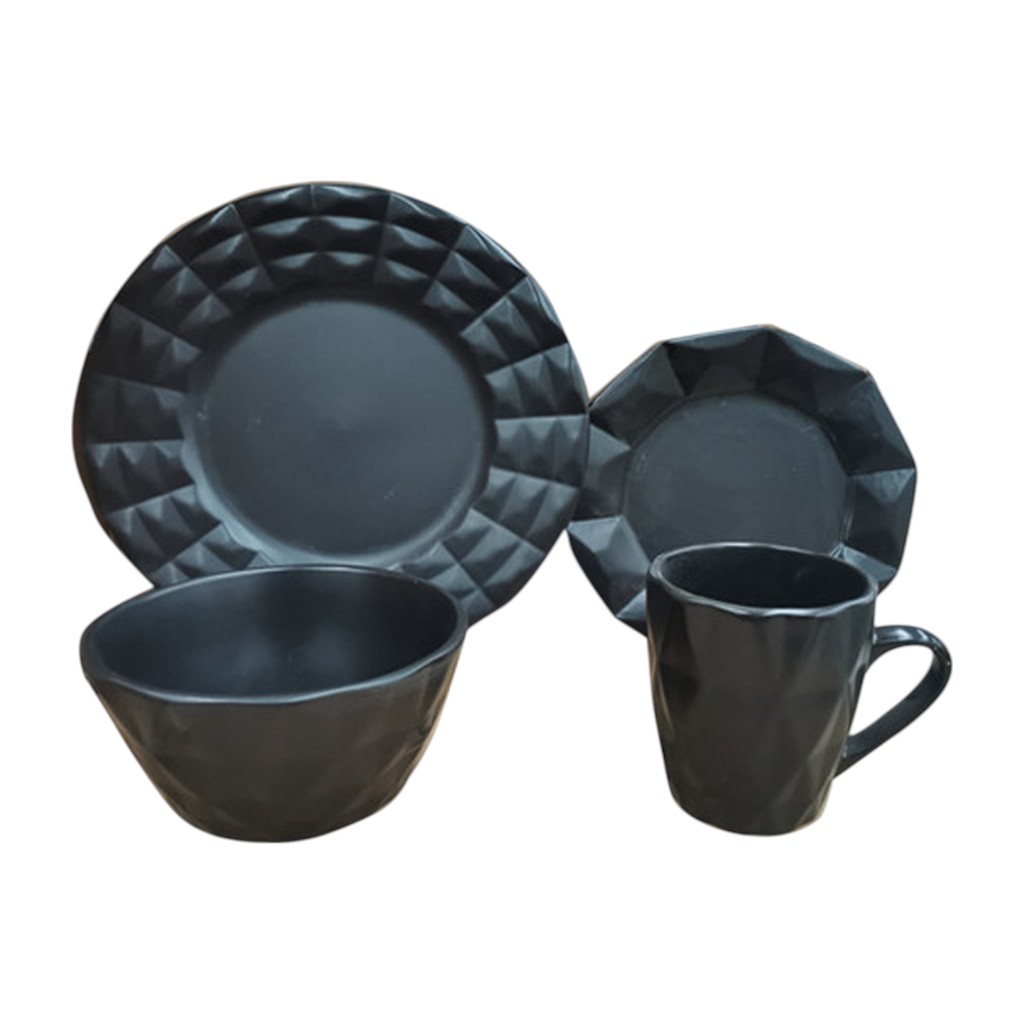 Set De Vajilla 16Pzs Negro