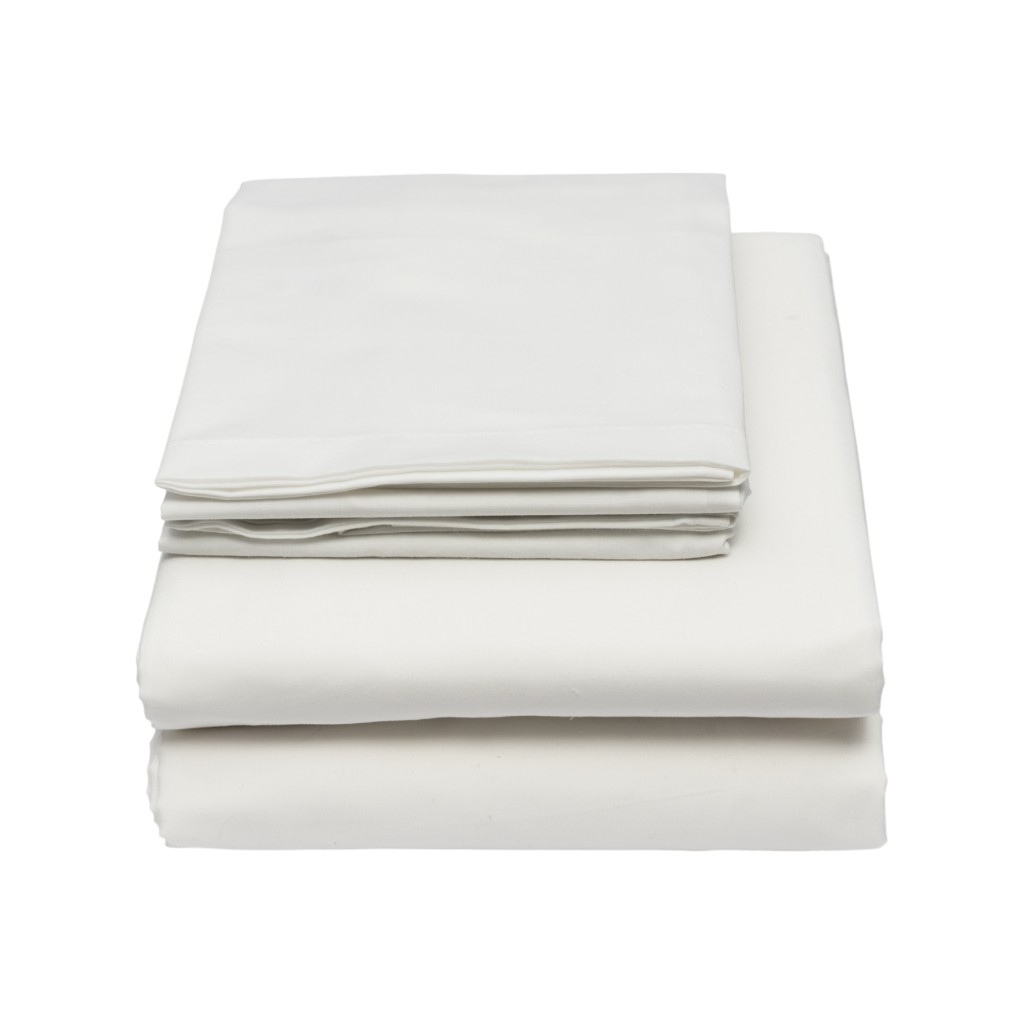 Juego De Sabanas De Algodón Twin Blanco