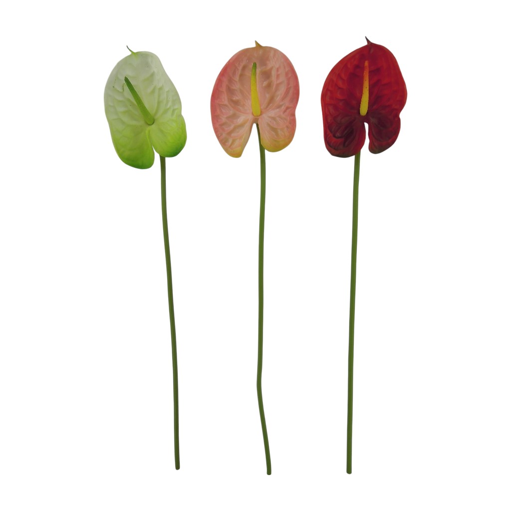 Flor Artificial De Anthurium Spray 64cm Surtido