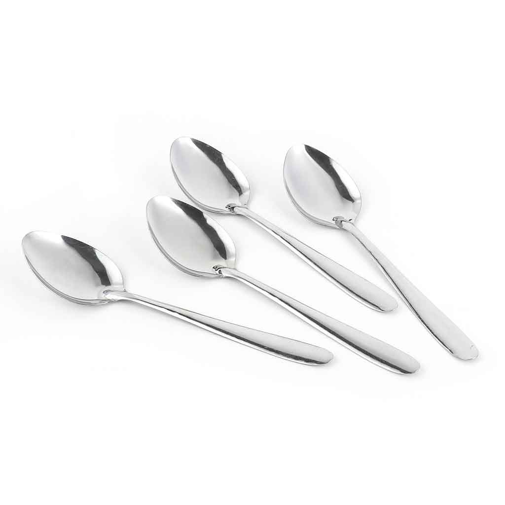 Juego De Cucharas De Acero Plateado 4Pzs