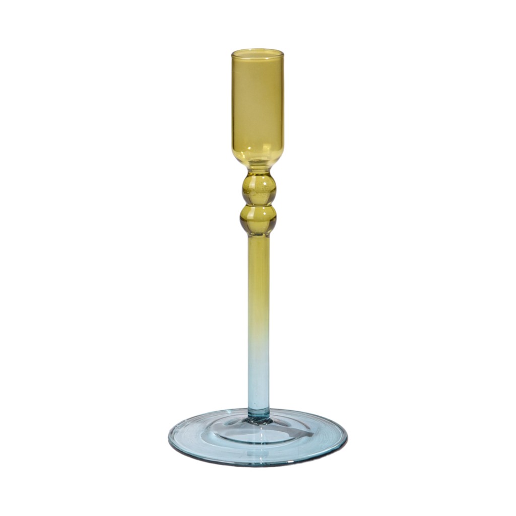 Candelabro Amarillo 9x9x20cm