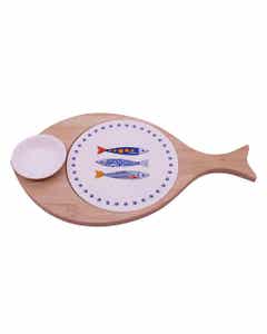 Set 2Pzs De Tabla Para Servir En Forma De Pez