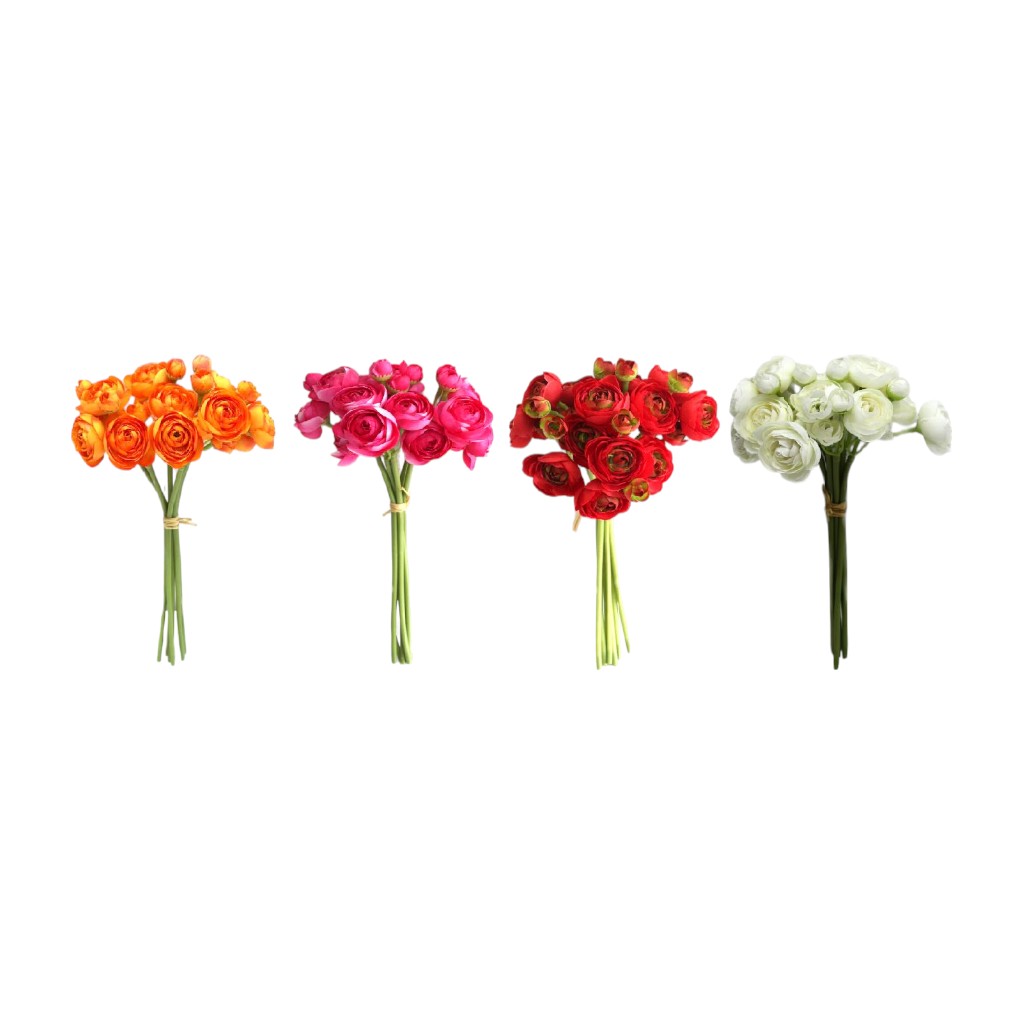 Ranunculus Bouquet Artificial 28cm Surtido