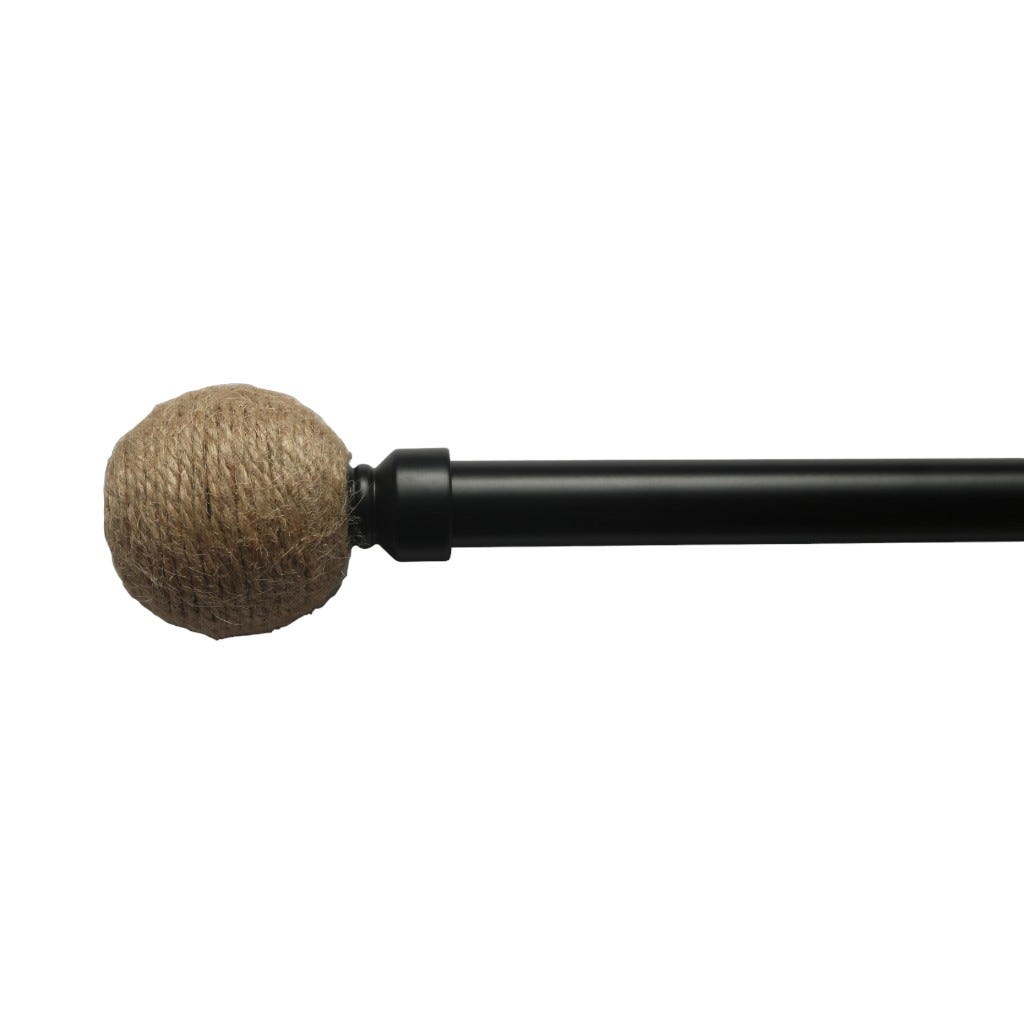 Cortinero Negro De Metal 70-120Cm