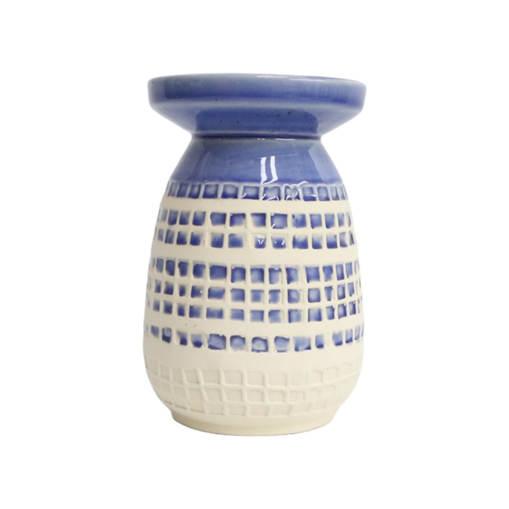 Candelabro Bicolor Azul 11X11X17Cm