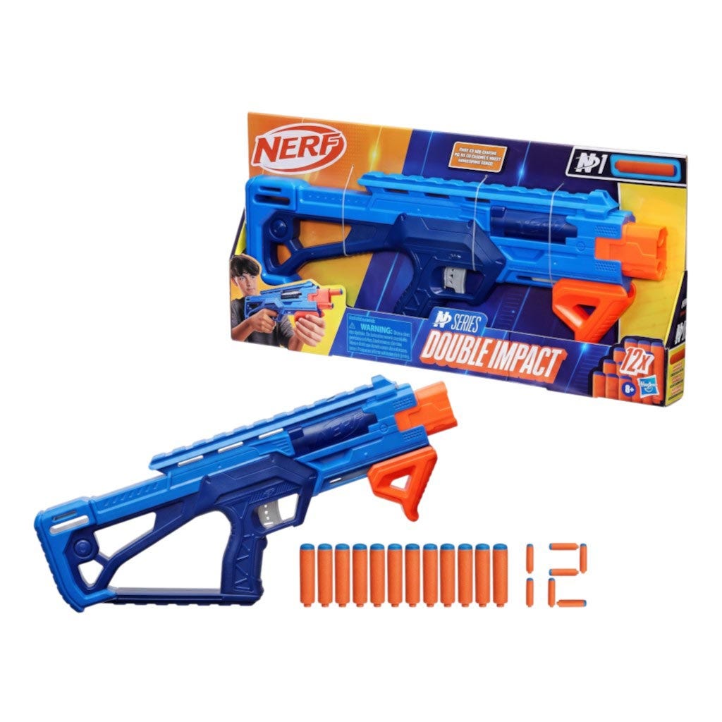 Lanzador Nerf N Series Double Impact Con 12 Dardos