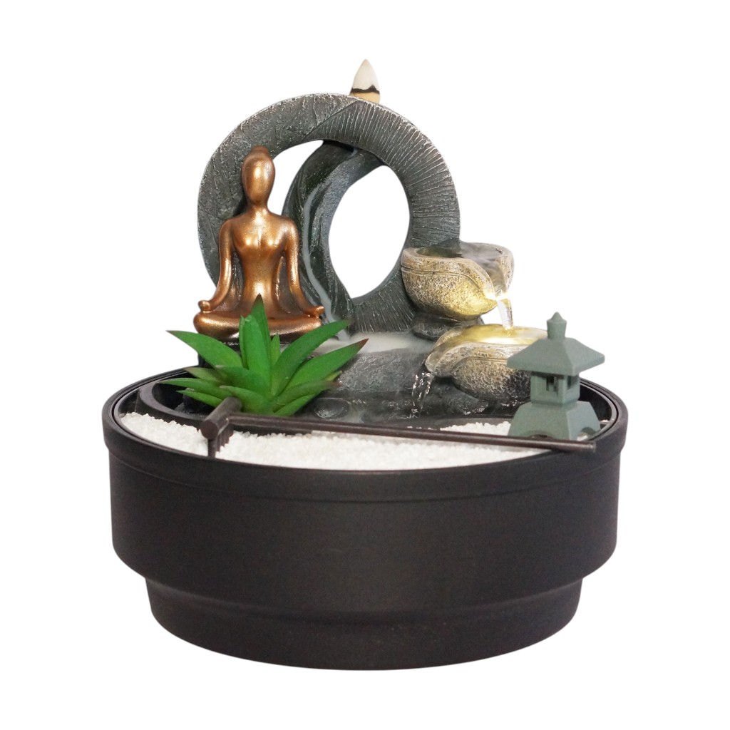 Fuente Decorativa Jardín Y Buda 21.5X20Cm