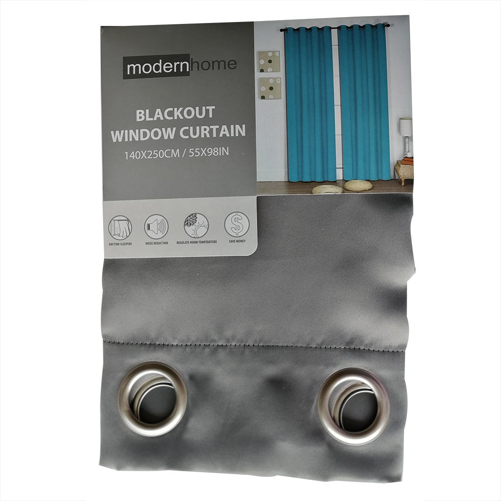 Cortina Blackout plateado de poliéster