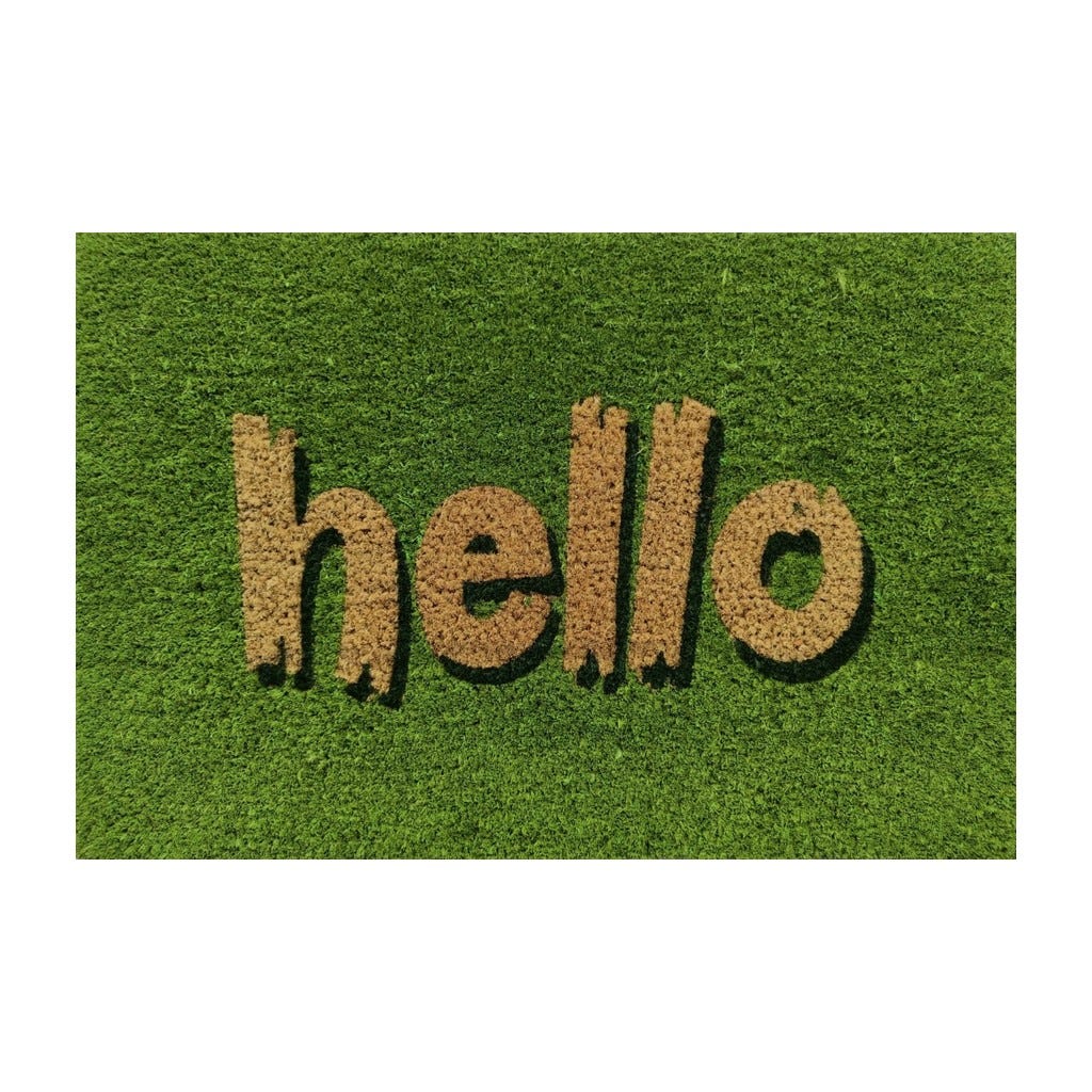 Alfombra Verde Estampado Hello 40X60Cm