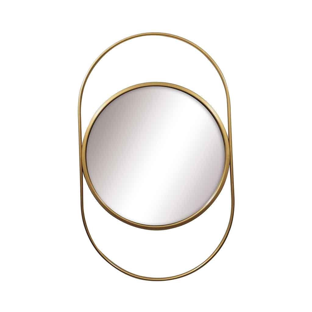 Espejo de pared decorativo dorado 40X64.5X1.5CM