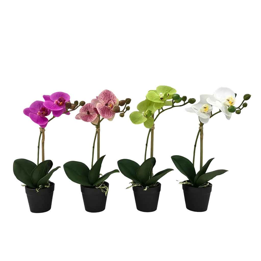 Flores artificiales phalaenopsis en maceta surtidos 35CM