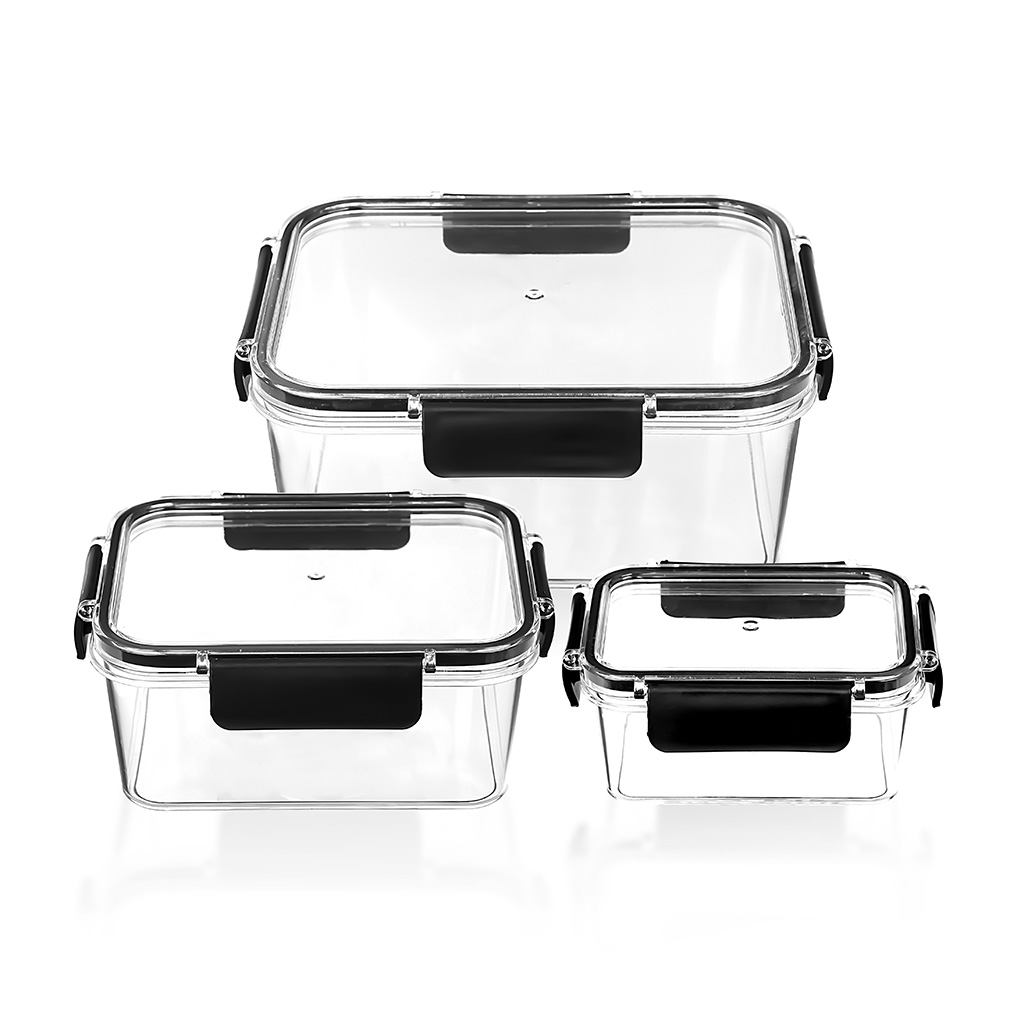 Conservador De Alimentos Con Tapa Y 3 Piezas Bager