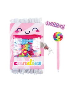 Diario Chicle De Peluche Con Bolsillo Y Cierre De Cremallera