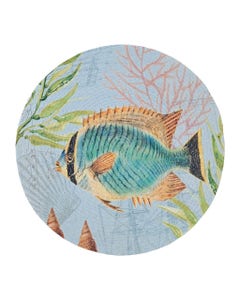 Individual Redondo Estampado De Pez 38Cm