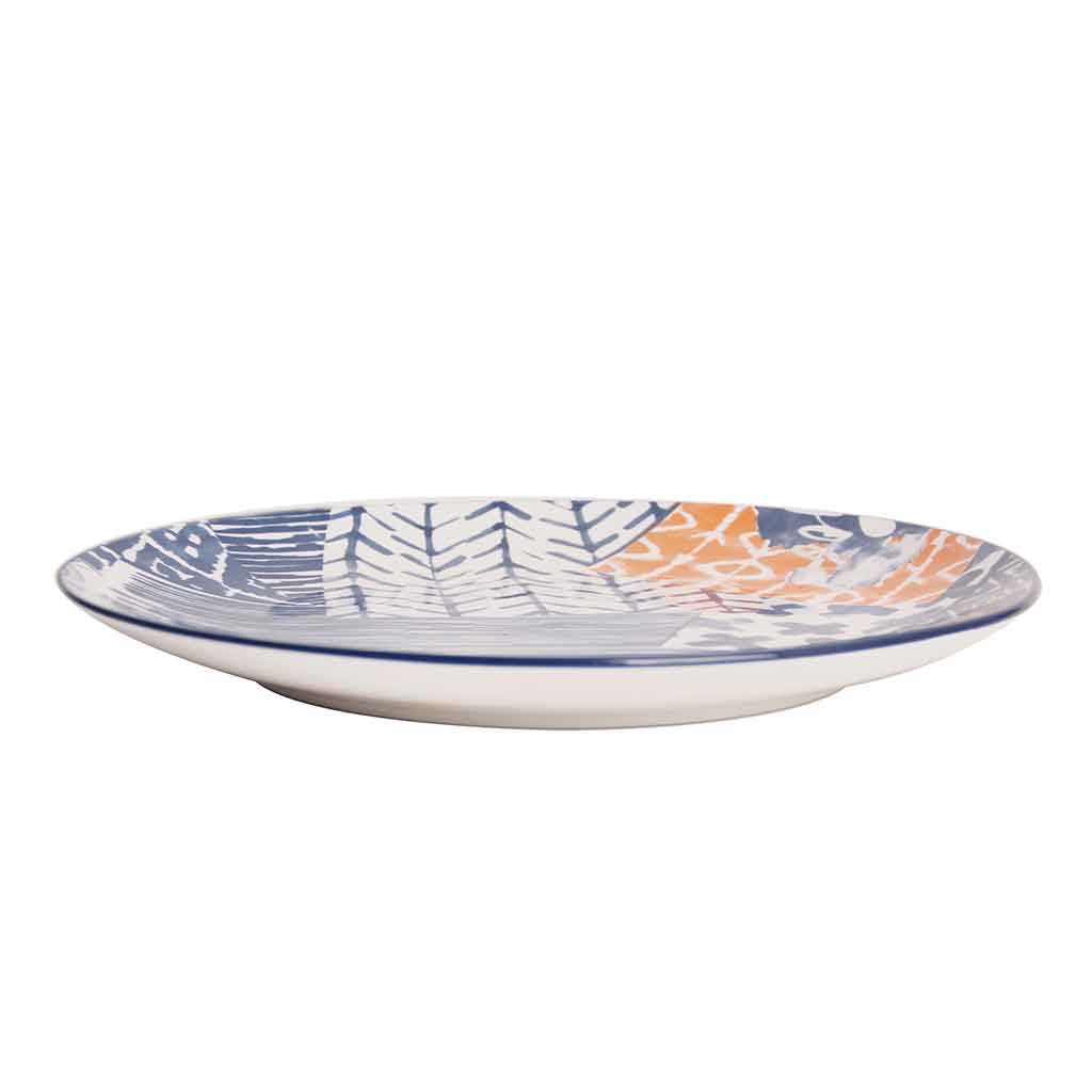 Plato De Cenar Con Diseño Estampado Azul 27Cm