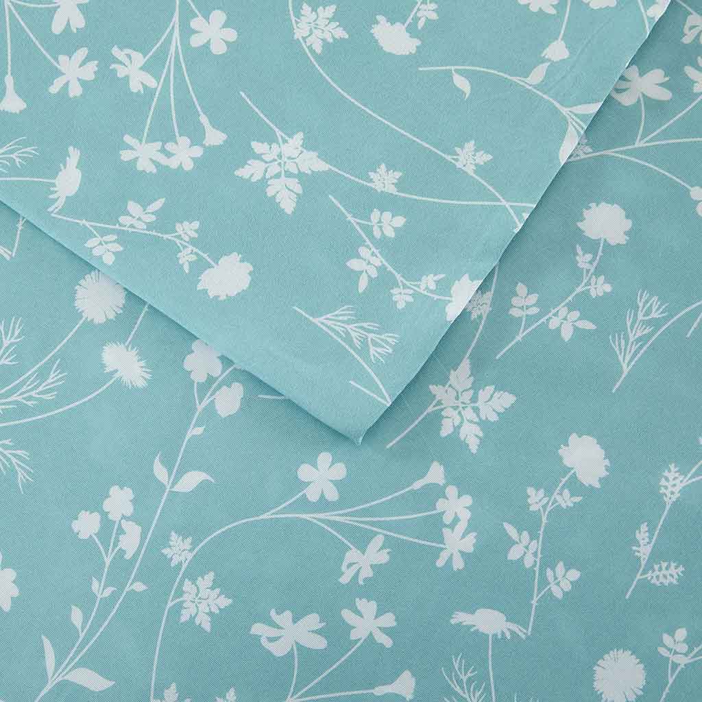 Juego De Sabanas Estampada Azul Full