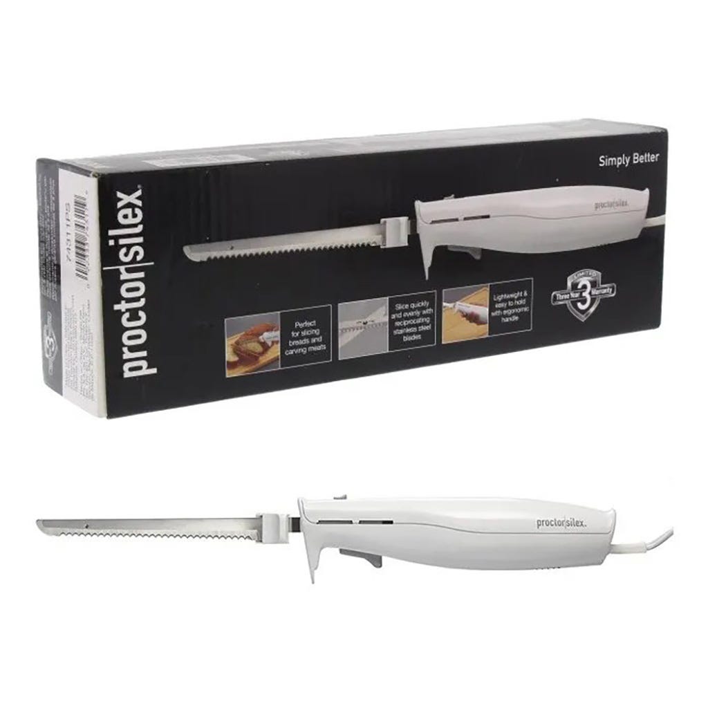 Cuchillo el&eacute;ctrico blanco Protor Silex