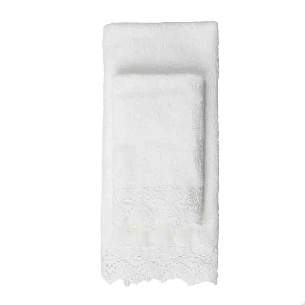 Set de 2 toallas blanco hueso