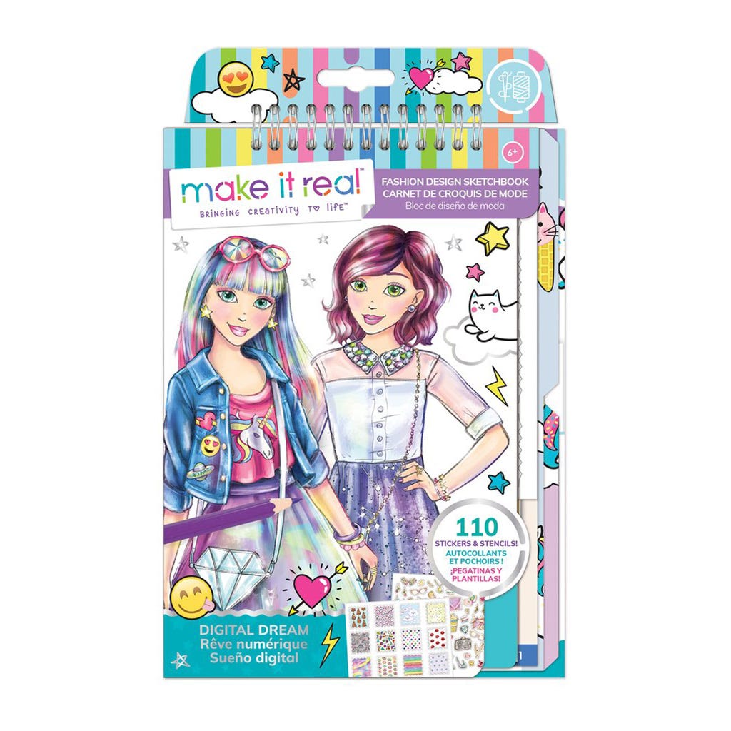 Cuaderno de bocetos de diseño de moda sueño digital