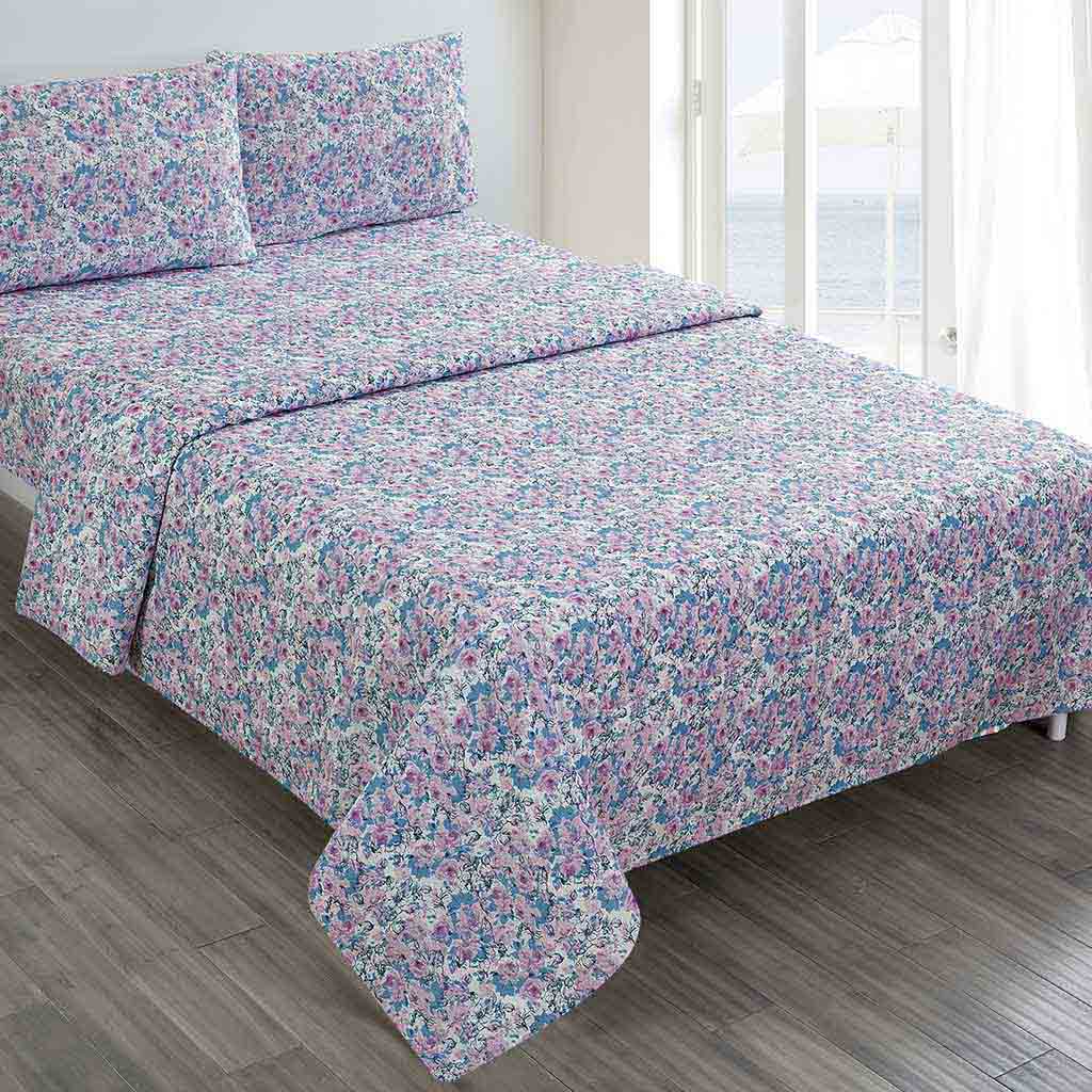 Juego De Sabanas Estampado Floral Full