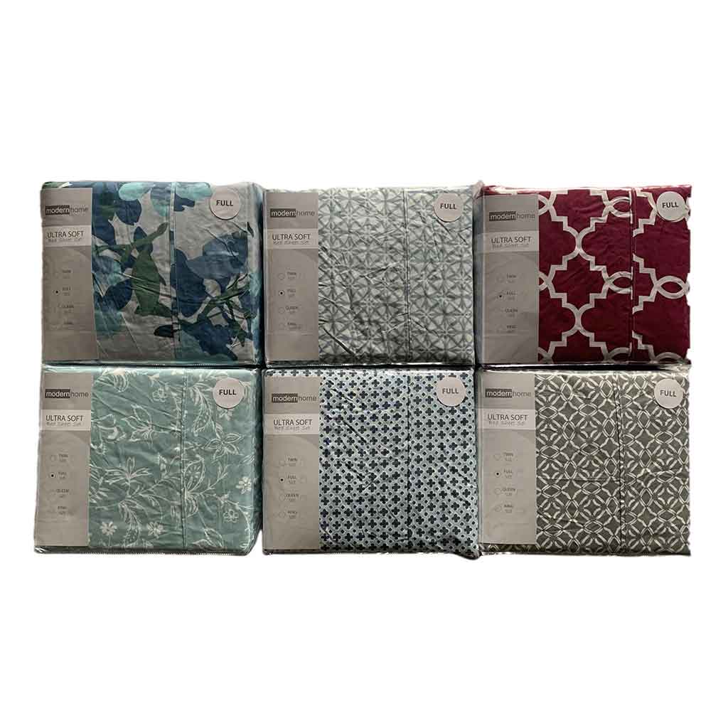 Juego De Sabanas Ultra Suave Estampado Con Ribete Surtidos