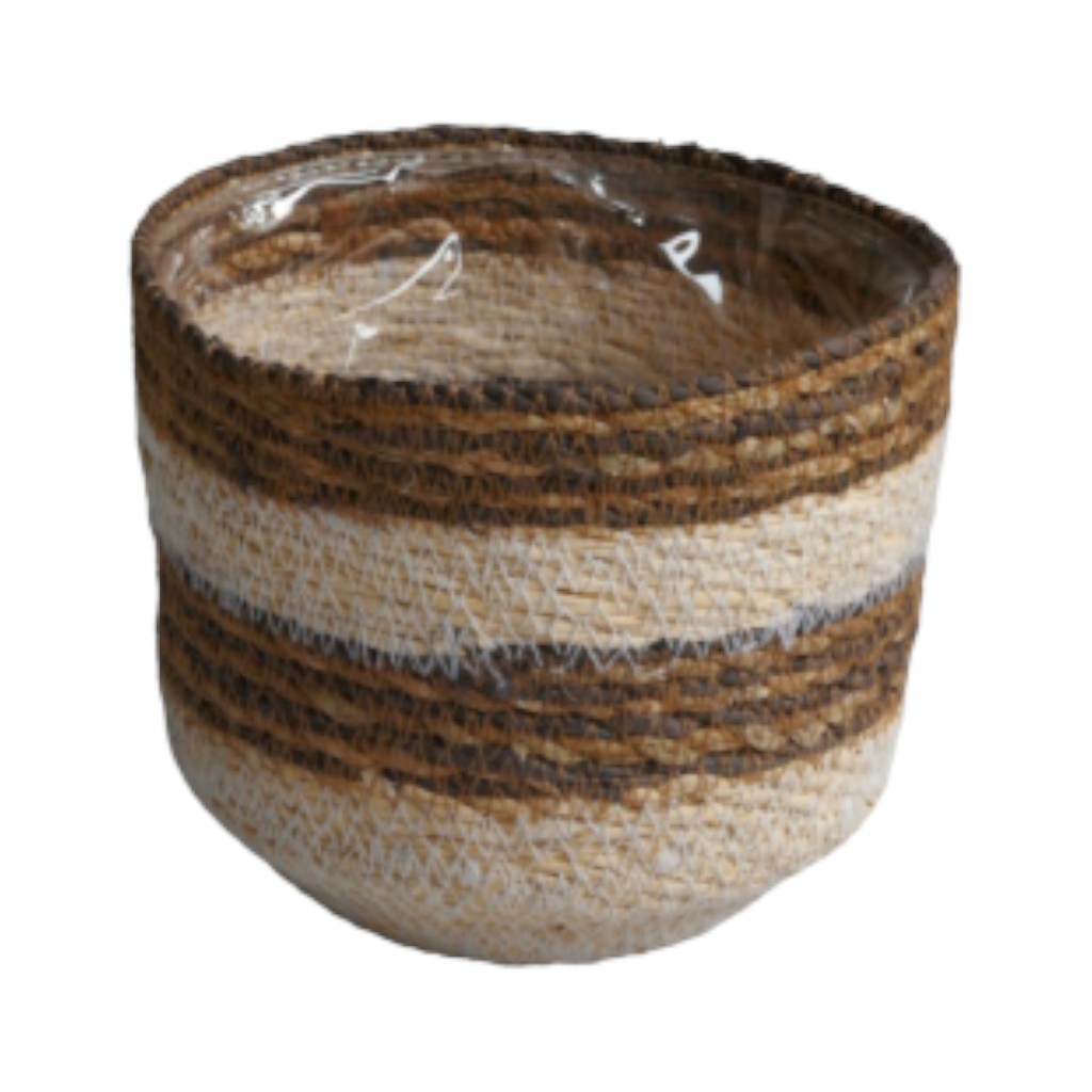 Macetero Beige Y Marrón 14X14Cm