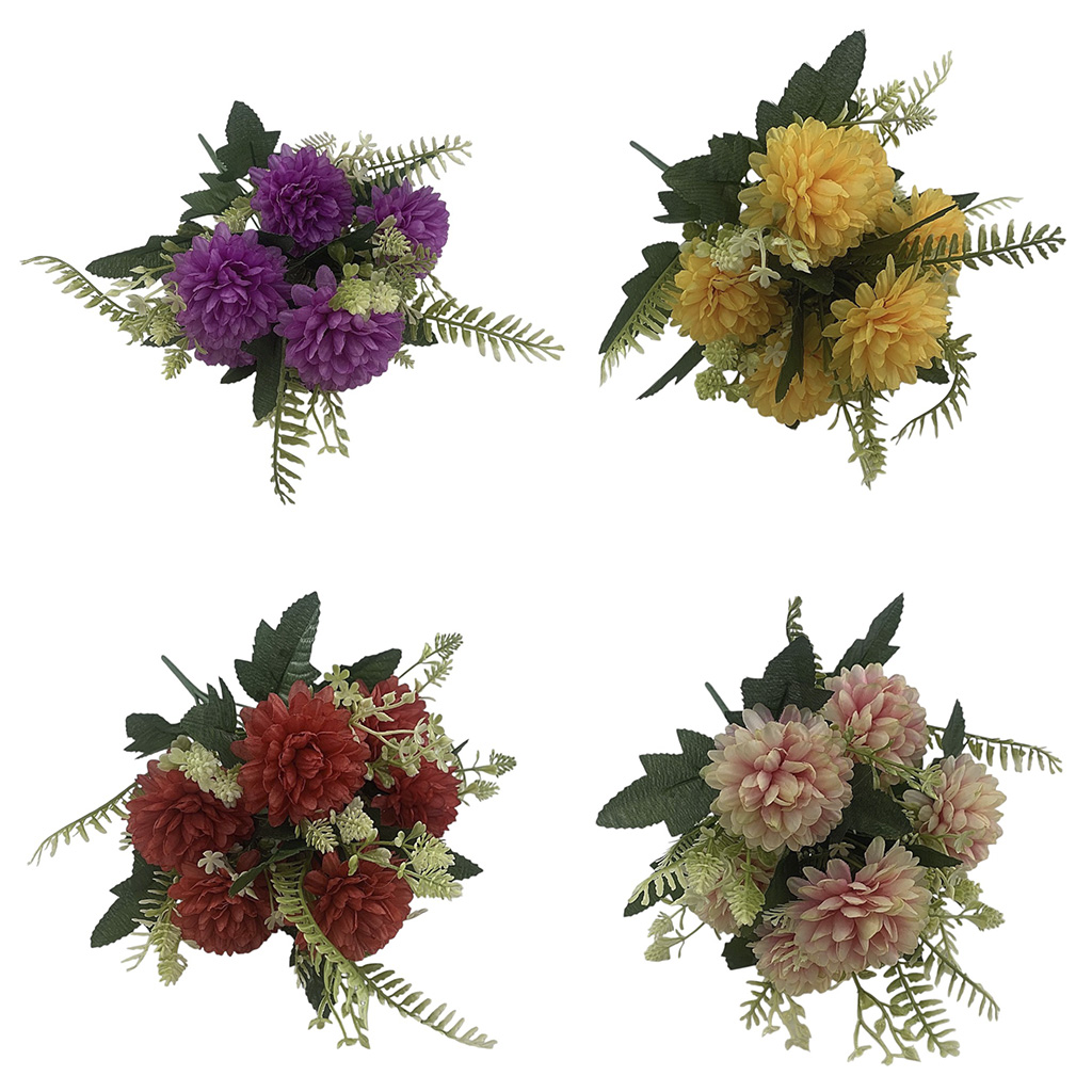 Planta Artificial Ramo De Crisantemos Colores Surtidos 35cm