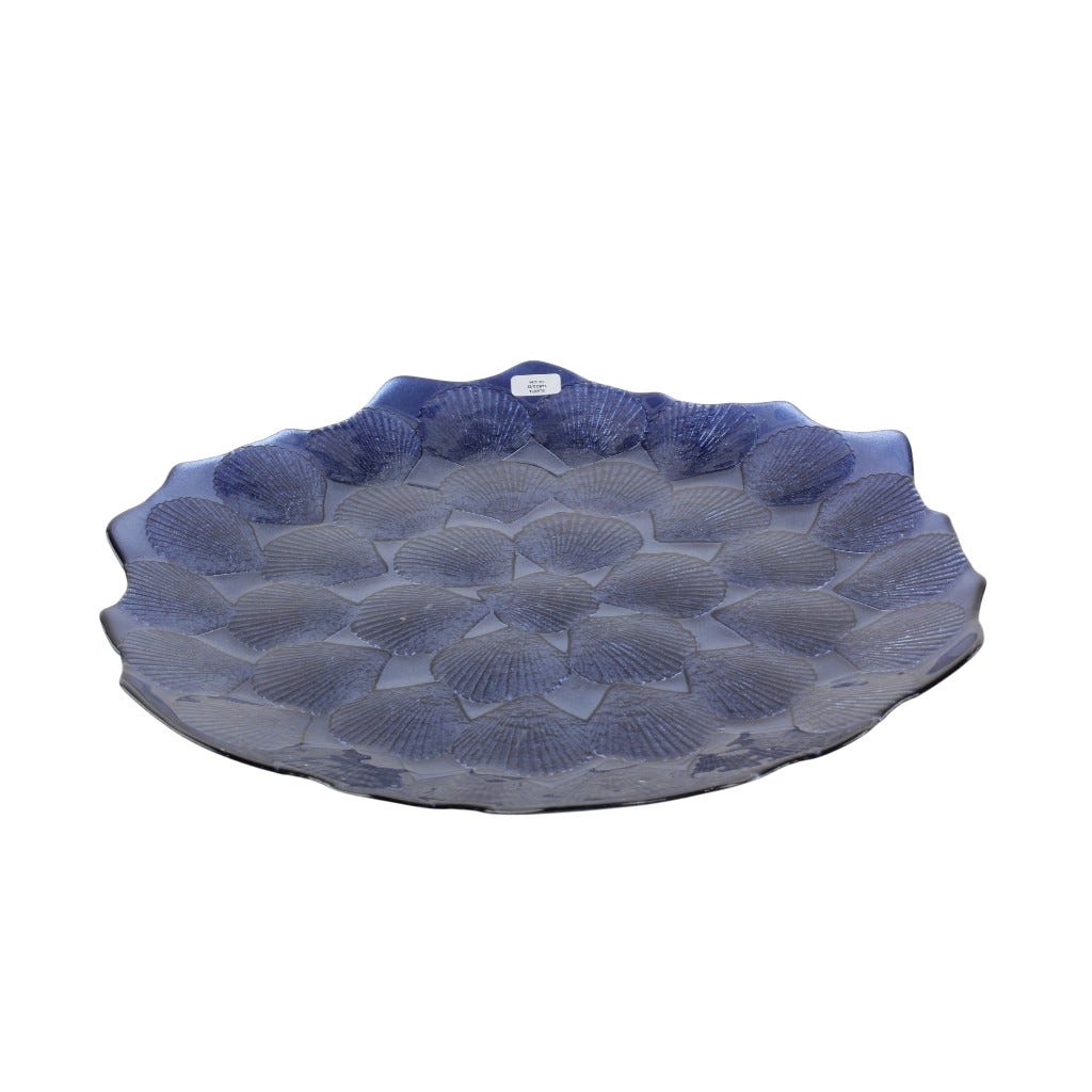 Bandeja De Vidrio Azul Náutica 32cm