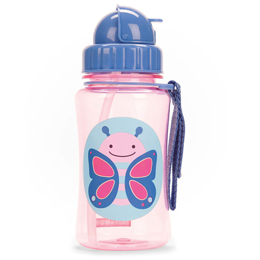 SKIPHOP Zoo Straw Bottle - 13 Oz - Butterfly