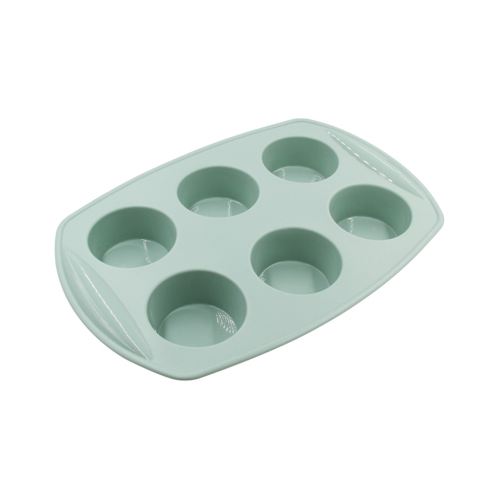 Molde Para Hornear Verde Con 6 Espacios 30X21X4Cm