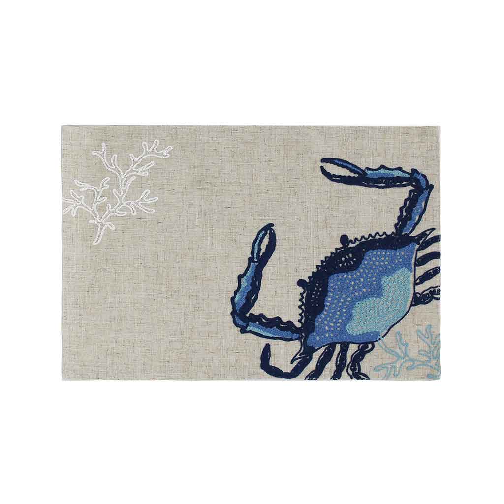 Individual Con Estampado De Cangrejo Azul 33x48cm