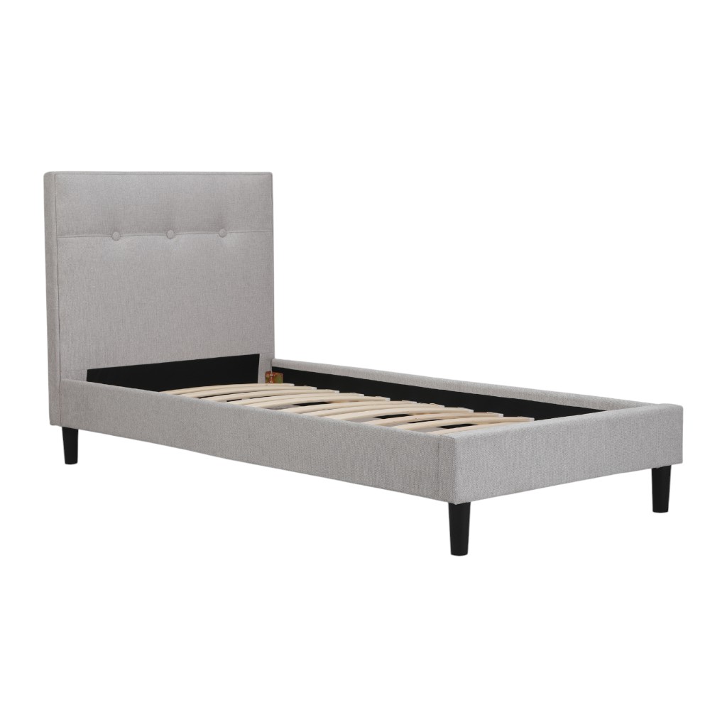 Cama Individual Justine Gris 208x104.5x105cm