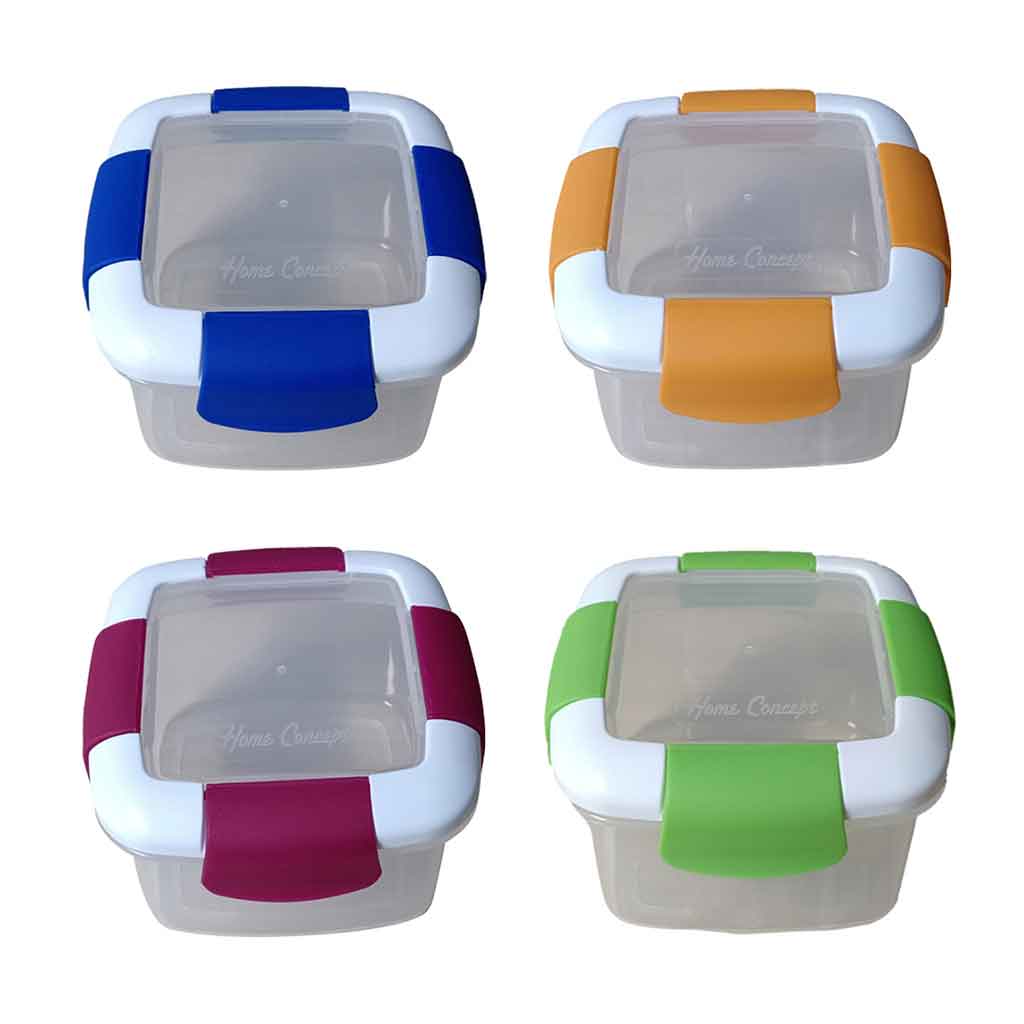 Conservador Con Tapas Coloridas Surtidas 11X11X7Cm