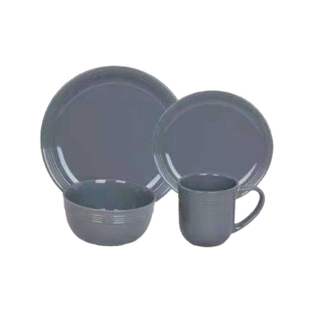 Juego de 16 piezas de vajillas gris