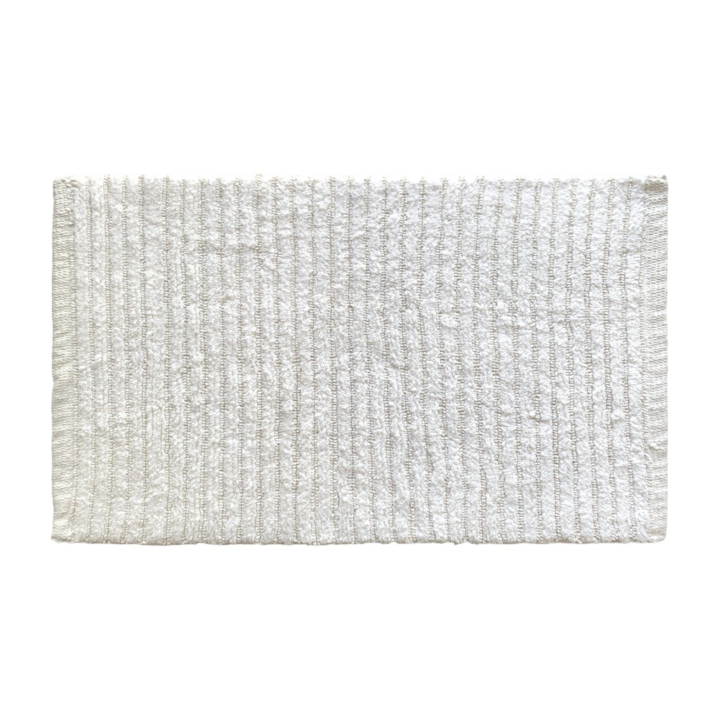 Alfombra Blanca Relieve De Franjas 45X75Cm
