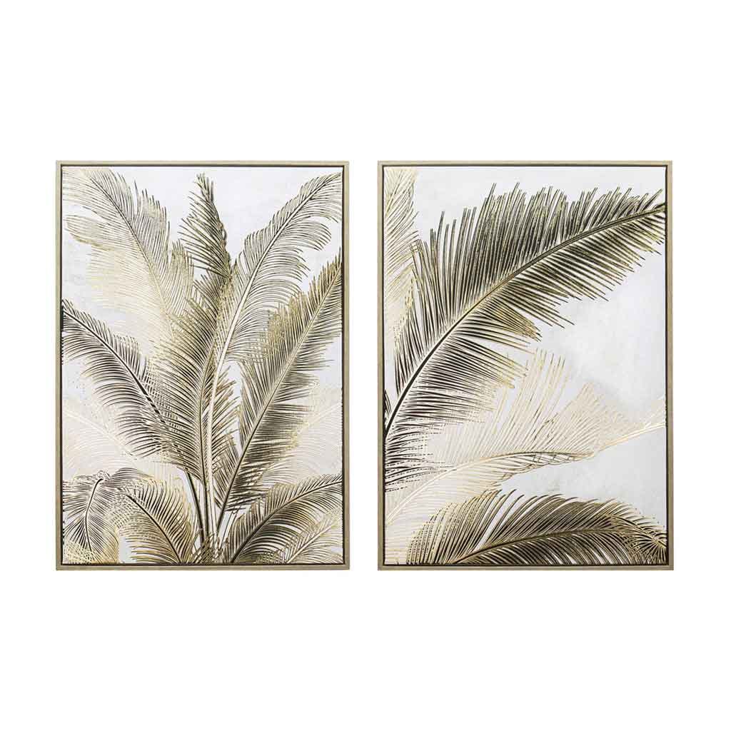 Cuadro Decorativo De Hojas De Palmera Surtido 50x70x3cm