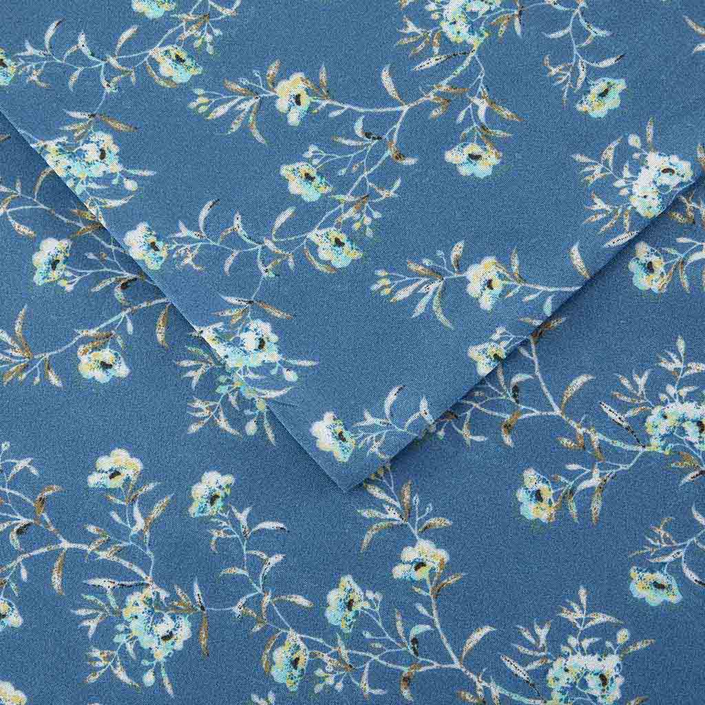 Juego De Sabanas Estampado Azul Marino Twin