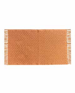 Alfombra tejida naranja con flecos 60X90CM