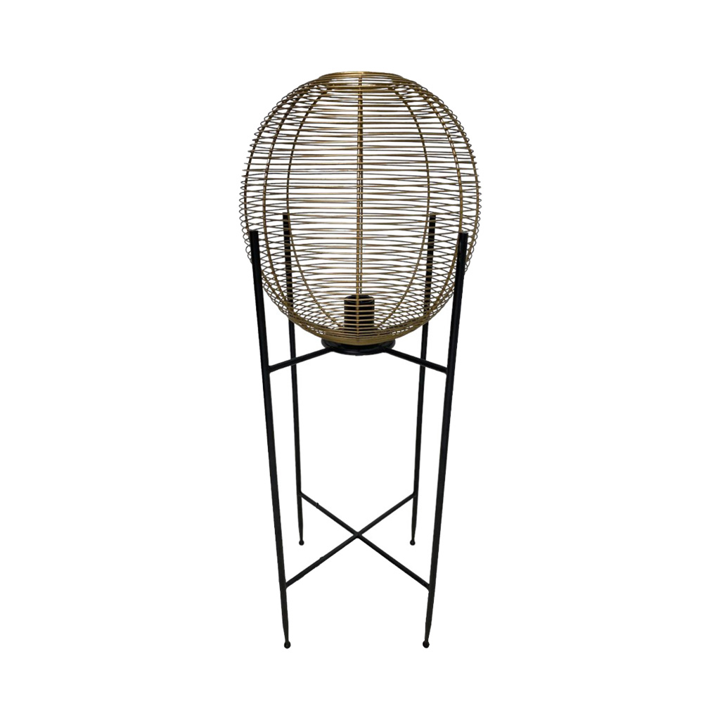 Lámpara De Mesa Con Esfera Ratán 30X30X80Cm