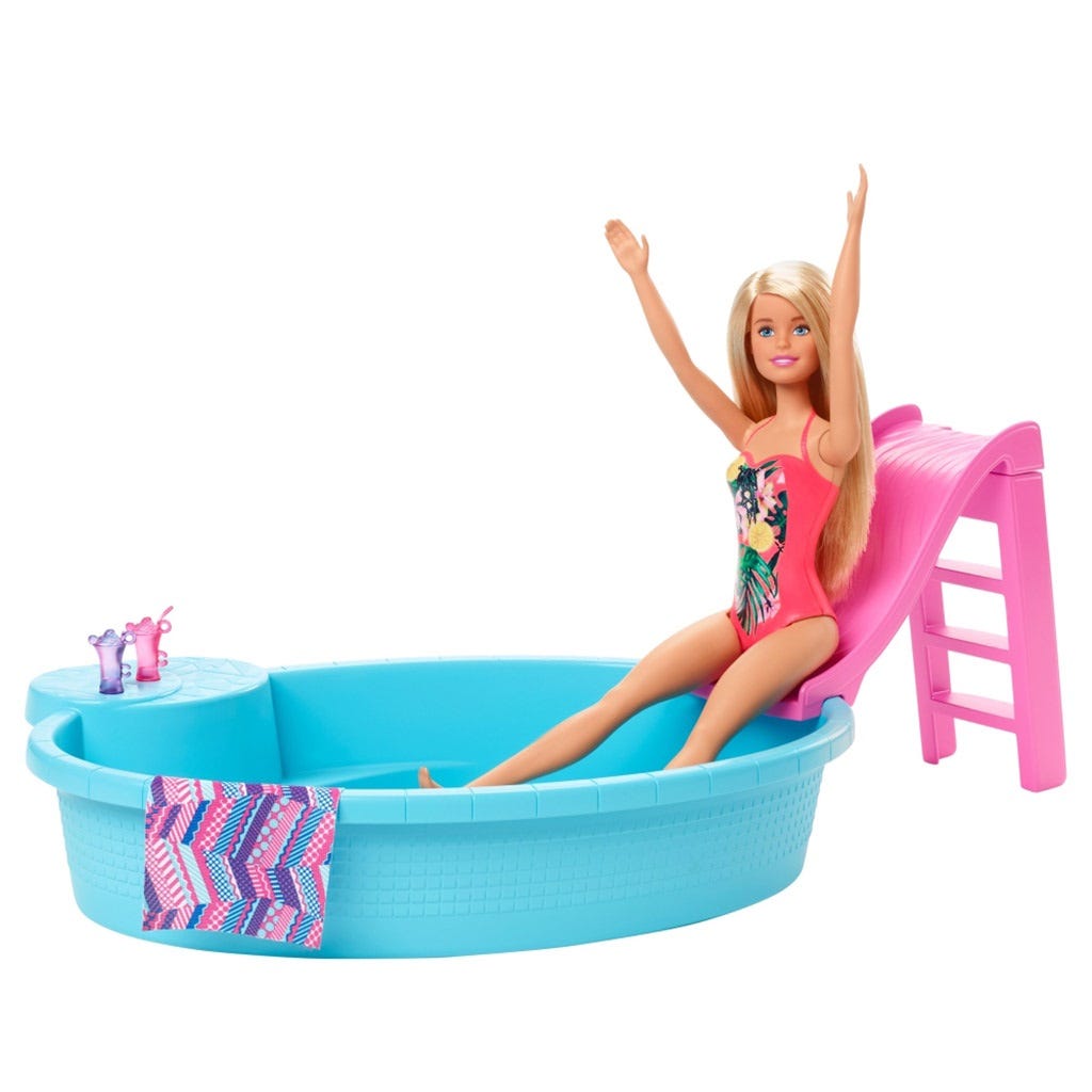 Barbie Piscina Con Muñeca Rubia