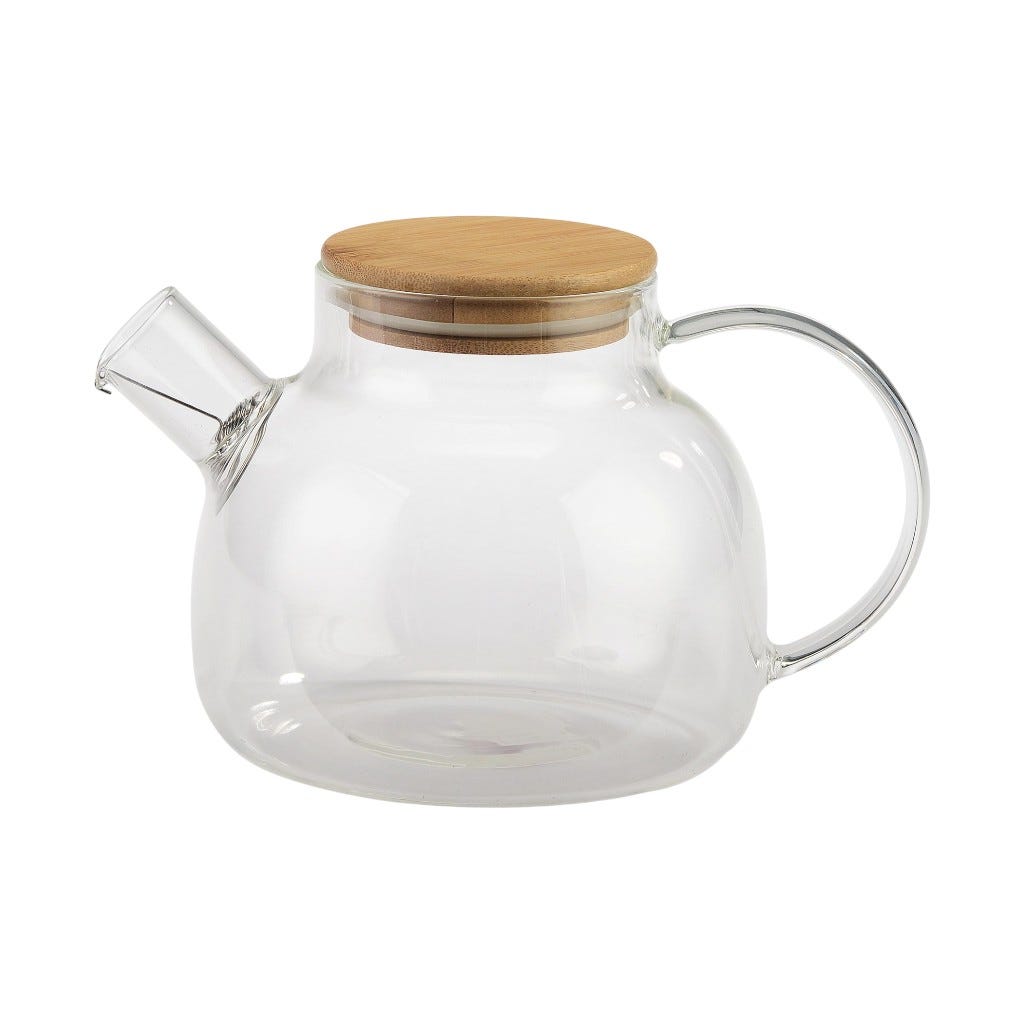 Tetera De Vidrio Con Tapa De Corcho 1l