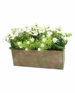 Flor artificial blanca en maceta 21CM