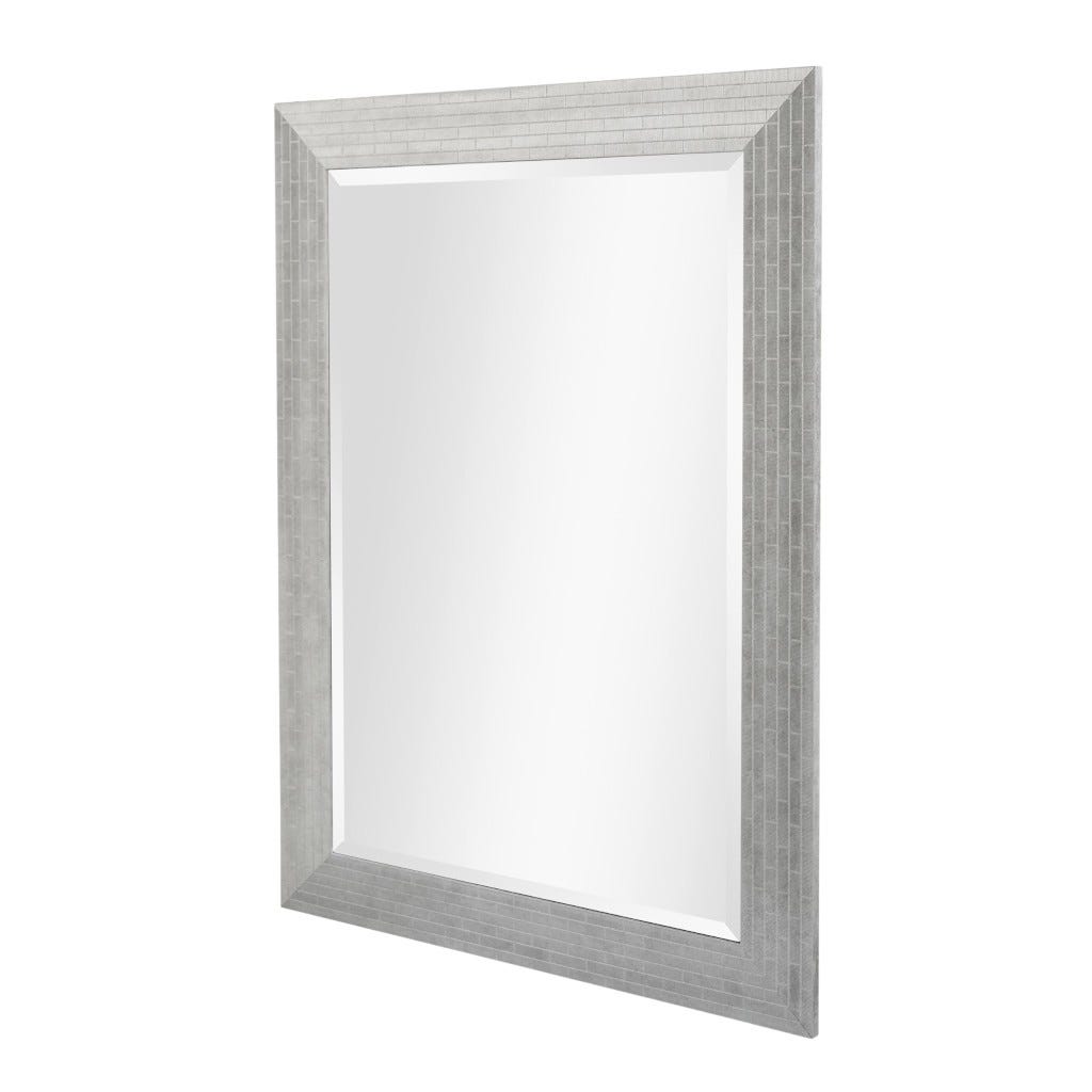 Espejo De Marco Plateado De Pared 90x60x2cm
