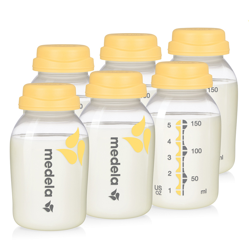 Set 6 Botellas con Tapa para Almacenamiento Medela